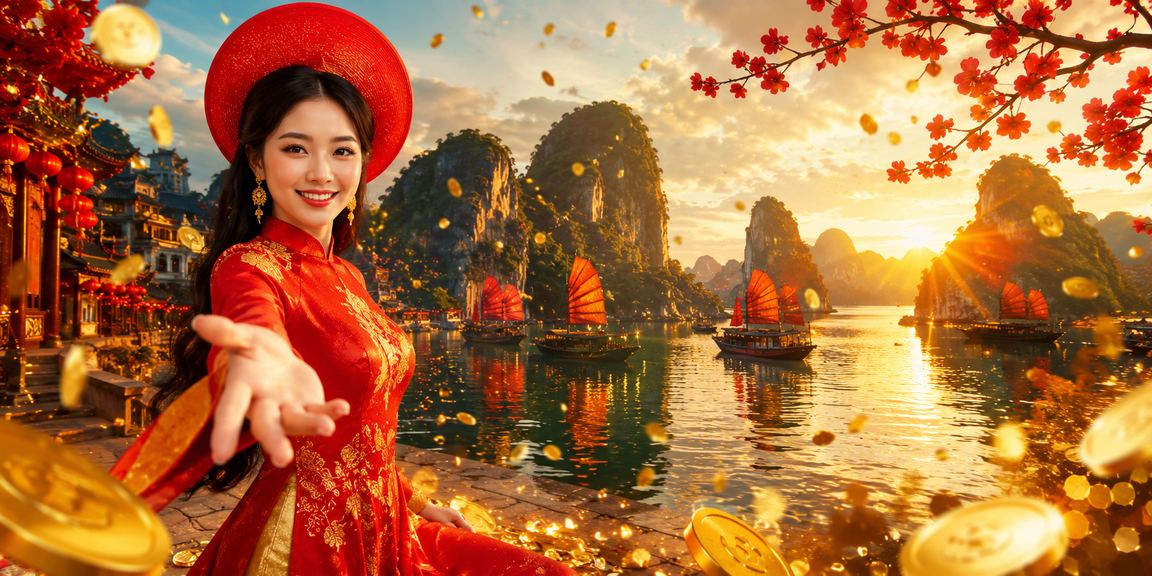 Cảnh Hạ Long Bay mùa Tết với người dùng theo dõi cá cược trực tuyến