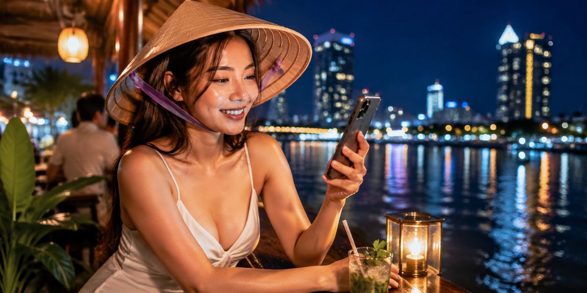 Người phụ nữ đội nón lá tại vùng Đồng bằng sông Cửu Long chơi baccarat trực tuyến